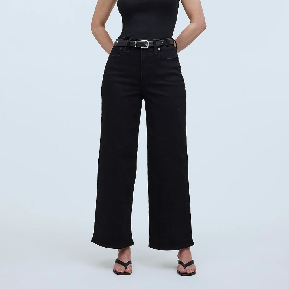 NWT Madewell Black W30 The Curvy Perfect Vintage Wide Leg Jean